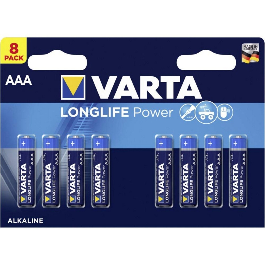 Batterier Varta Long Life Power AAA LR3 (8 Dele) image