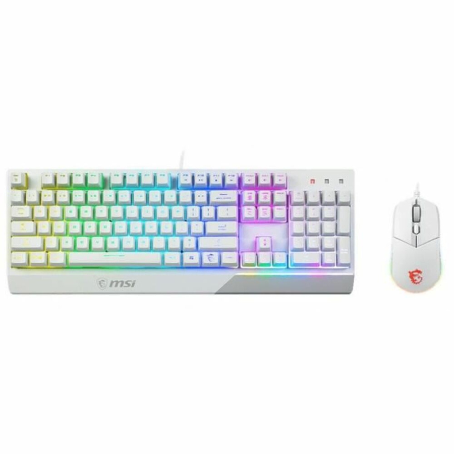 Gaming-tastatur og -mus MSI Vigor GK30 Hvid AZERTY image