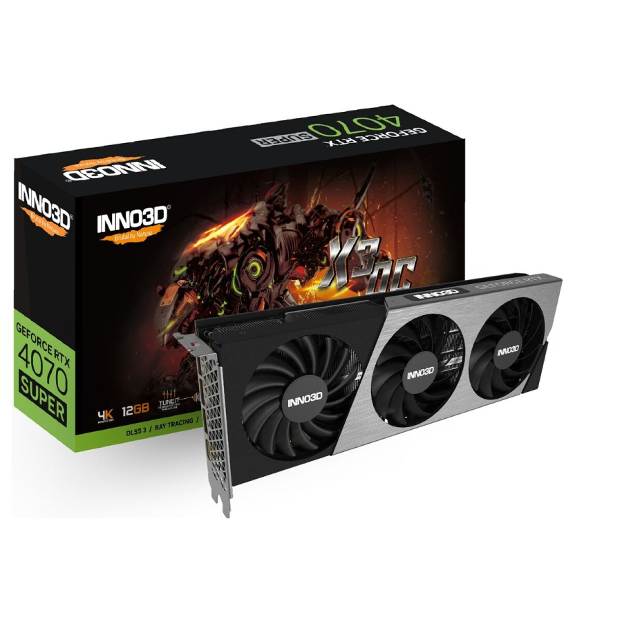 Grafikkort INNO3D N407S3 12 GB GDDR6X RTX 4070 SUPER image