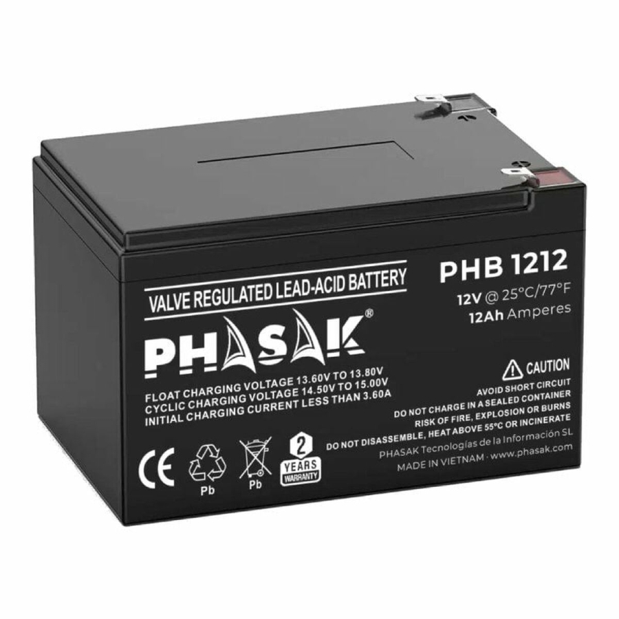 Batteri til System til Uafbrydelig Strømforsyning Phasak PHB 1212 12 Ah 12 V image