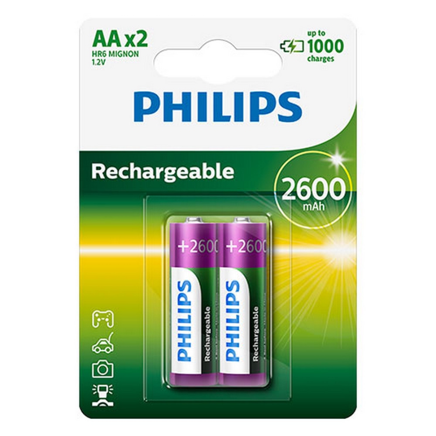 Genopladelige batterier Philips R6B2A260/10 1,2 V image