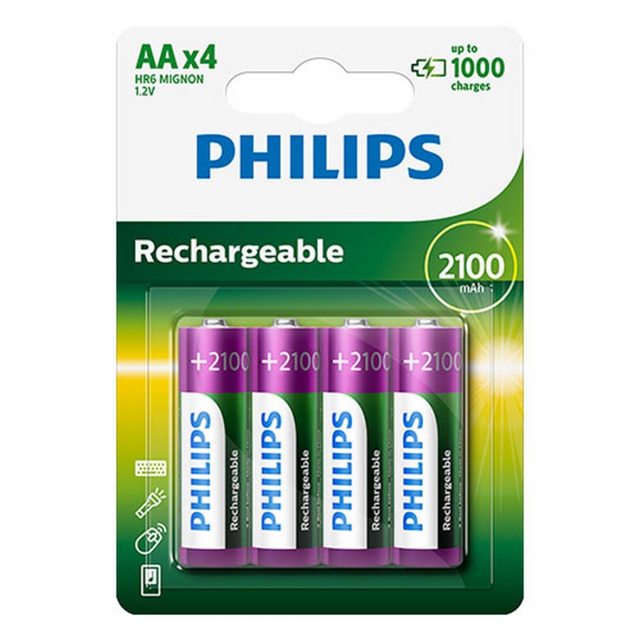 Genopladelige batterier Philips R6B4A210/10 1,2 V image