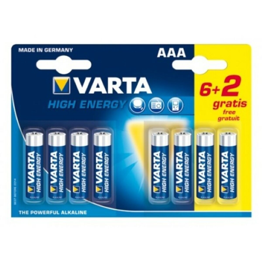 Batteri Varta LR6 AAA 1,5V High Energy (8 pcs) image