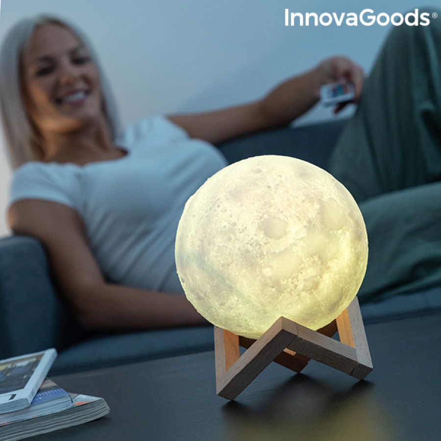 Genopladelige LED-Lampe Måne Moondy InnovaGoods image