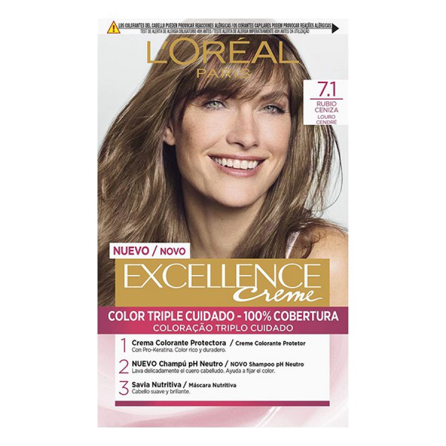 Permanent Farve Excellence L'Oreal Make Up Askeblond Nº 7,1 image