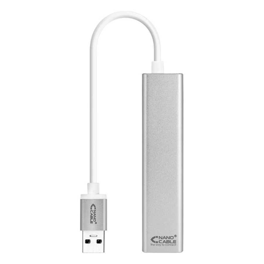 USB 3.0 Gigabit Ethernet adapter NANOCABLE 10.03.0403 Sølvfarvet image