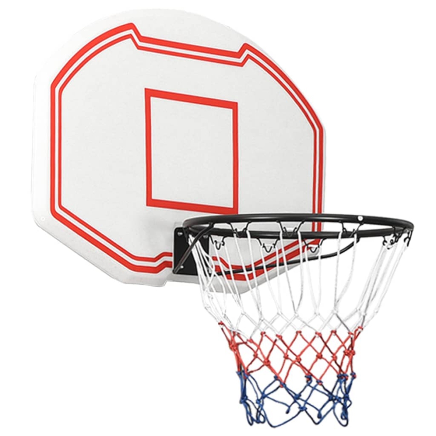 Basketballkurv Med Plade 90X60X2 Cm Polyethylen Hvid image