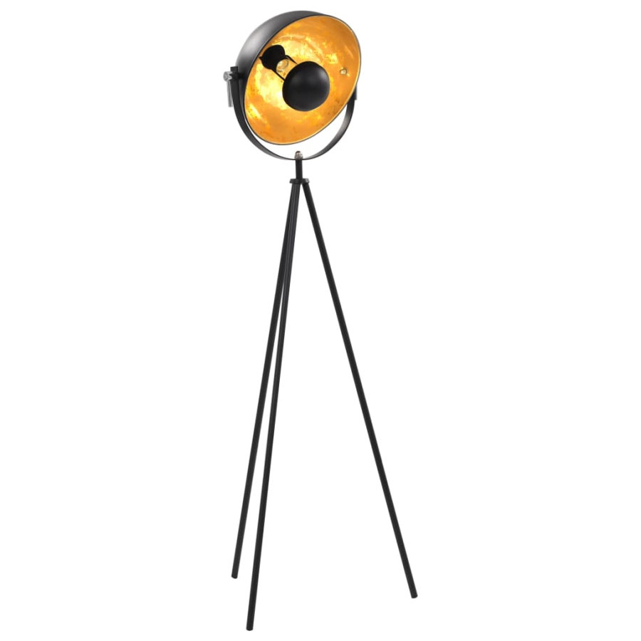 Standerlampe E27 31 Cm Sort Og Guld image