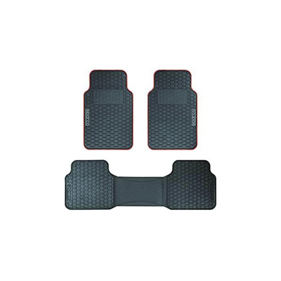 Bil gulvmåtte sæt Sparco F500 Universal Sort/Rød (3 pcs) image