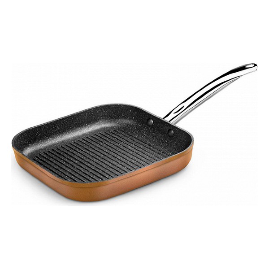 Pande Stegning med Stråler Monix M740030 Grill 28 cm Brun Sort Smedet aluminium image