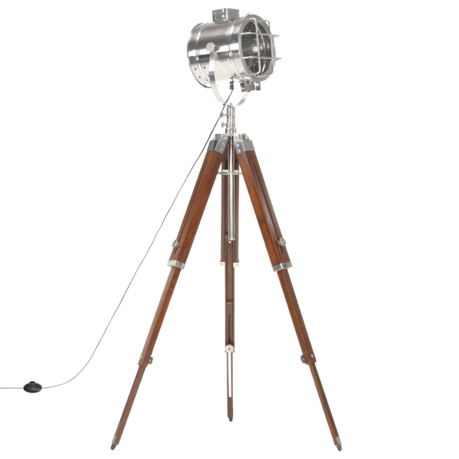 Gulvlampe Med Trefod 165 Cm Massivt Mangotræ image