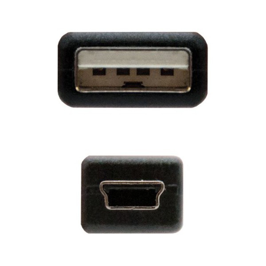 USB til mini USB-kabel NANOCABLE 10.01.0401 Sort (1 m) image