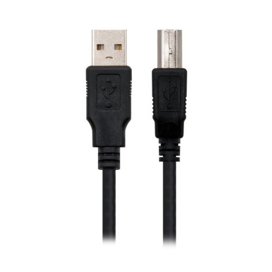 USB 2.0 A til USB B-kabel NANOCABLE 10.01.0102-BK Sort (1 m) image