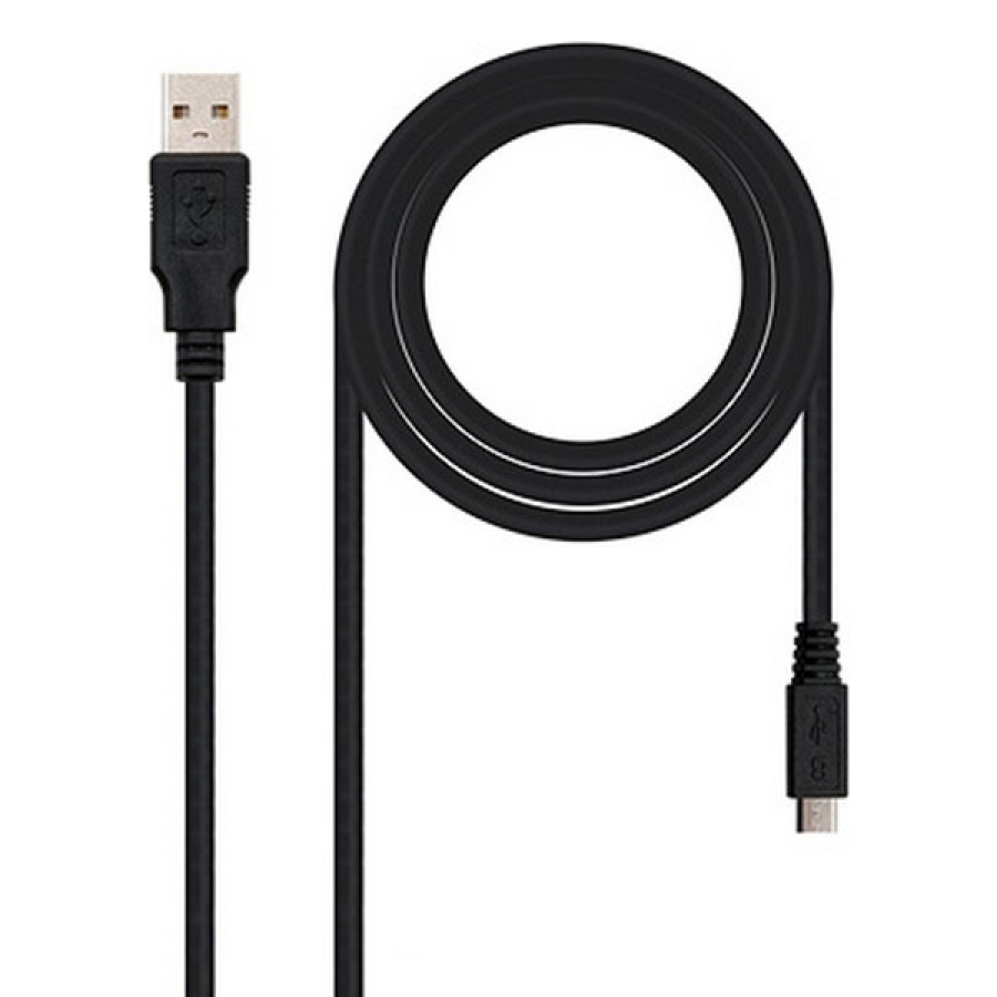 USB 2.0 A til mikro USB B-kabel NANOCABLE 10.01.0500 Sort image