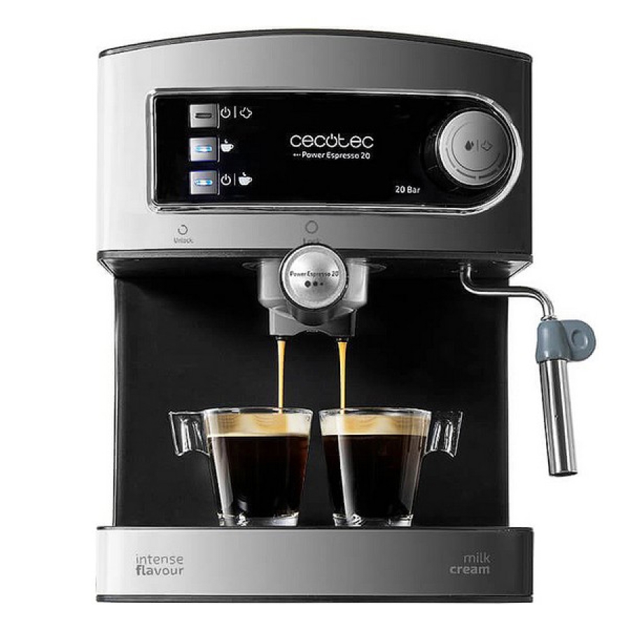 Hurtig manuel kaffemaskine Cecotec Power Espresso 20 1,5 L 850W Sort Rustfrit stål image