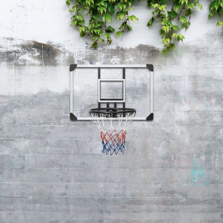 Basketballkurv Med Plade 90X60X2;5 Cm Polycarbonat Transparent image