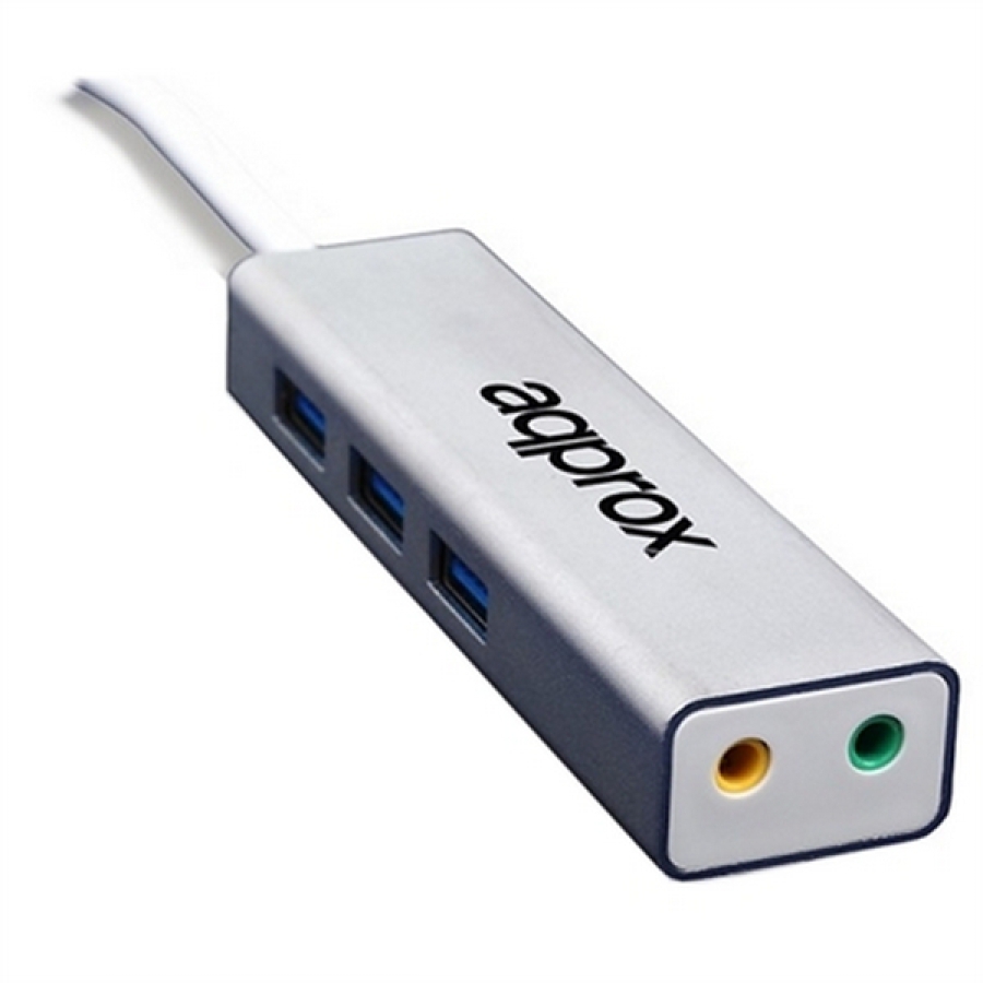 Eksternt lydkort approx! APPUSB51HUB USB 3.0 3.5 mm Grå image