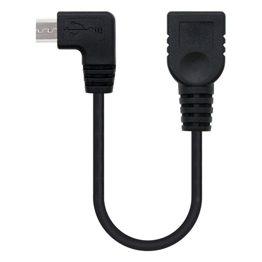 USB 2.0 A til USB B-kabel NANOCABLE 10.01.3600 15 cm Han-stik/Hun-stik Sort image