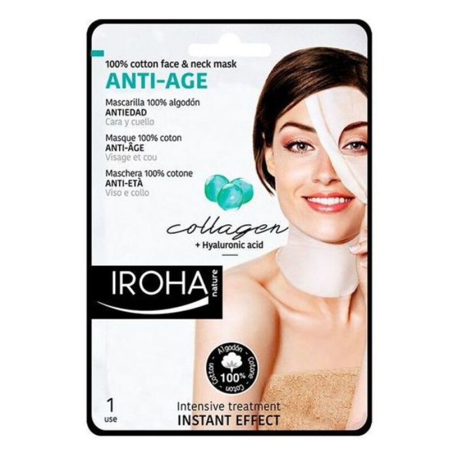 Regenererende anti-age maske Cotton Face & Neck Iroha Cotton Face Neck Mask (1 enheder) image