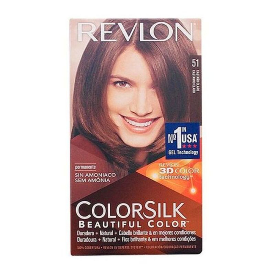 Farve uden Ammoniak Colorsilk Revlon Klar kastanje image