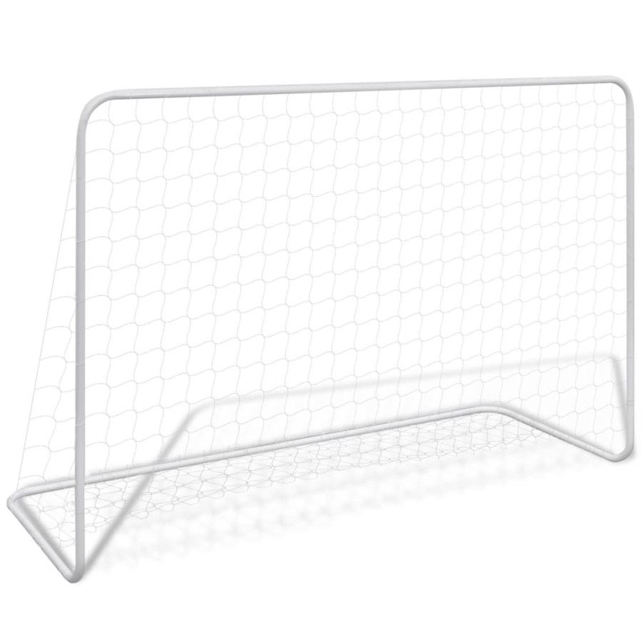 Fodboldmål Med Net 182 X 61 X 122 Cm Stål Hvid image