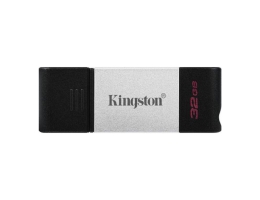 USB-stik Kingston DataTraveler DT80 Type C Sort Sølv USB-stik
