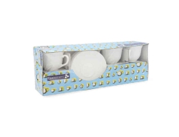 Set med kopper og underkopper Luminarc Trianon (6 pcs) Hvid Glas 220 ml (12 Dele)