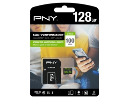 Mikro-SD-hukommelseskort med adapter PNY 100 MB/s Sort