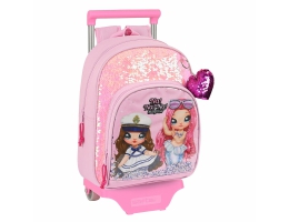 Skolerygsæk med Hjul Na!Na!Na! Surprise Sparkles Pink (28 x 34 x 10 cm)