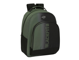 Skoletaske BlackFit8 Gradient Sort Militærgrøn (32 x 42 x 15 cm)