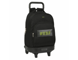 Skolerygsæk med Hjul Safta Surf Sort (33 x 45 x 22 cm)