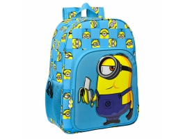 Skoletaske Minions Minionstatic Blå (33 x 42 x 14 cm)