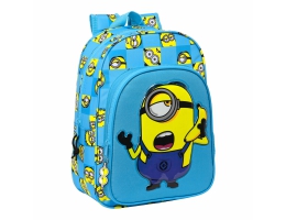 Skoletaske Minions Minionstatic Blå (26 x 34 x 11 cm)