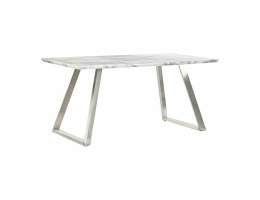 Spisebord DKD Home Decor Stål Hvid Træ MDF (160 x 90 x 76 cm)