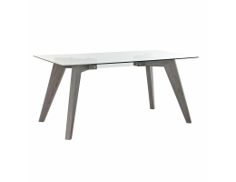 Spisebord DKD Home Decor Krystal Grå Gennemsigtig Træ MDF (160 x 90 x 75 cm)