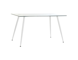 Spisebord DKD Home Decor Krystal Metal Hvid (135 x 75 x 75 cm)