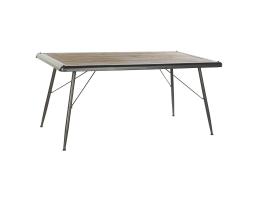 Spisebord DKD Home Decor Gran Natur Metal Lysegrå (161 x 90 x 75 cm)