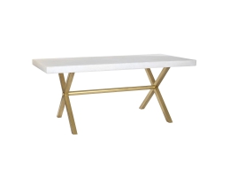 Spisebord DKD Home Decor Gylden Hvid Kobber Mangotræ (180 x 90 x 76 cm)