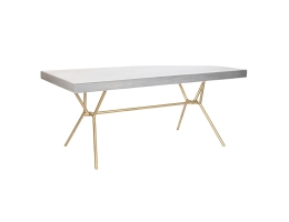 Spisebord DKD Home Decor Grå Gylden Hvid Kobber Mangotræ (180 x 90 x 76 cm)