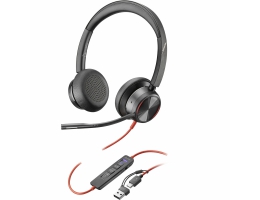 Hovedtelefoner med mikrofon Poly Blackwire 8225 Sort