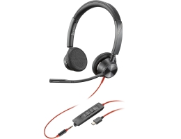 Hovedtelefoner med mikrofon Poly Blackwire 3325 Sort