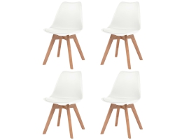 Spisebordsstole 4 Stk. Kunstlæder Hvid 