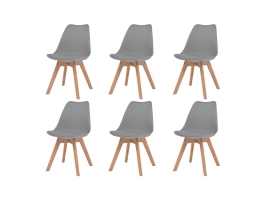 Spisebordsstole 6 Stk. Kunstlæder Grå