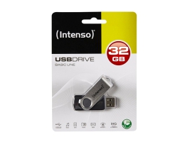 USB-stik INTENSO Basic Line 32 GB Sort Sølv 32 GB USB-stik
