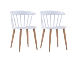Spisebordsstole 2 Stk. Hvid Plastik 