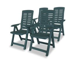 Havelænestole 4 Stk. Plastik Grøn 