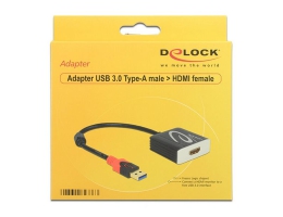 USB 3.0 til HDMI-adapter DELOCK 62736 20 cm Sort