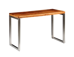 Spisebord/Skrivebord Massivt Sheeshamtræ Stålben