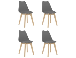Spisebordsstole 4 Stk. Kunstlæder Grå