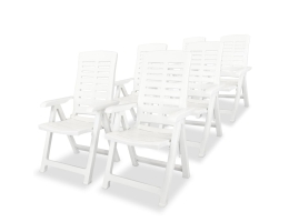 Havelænestole 6 Stk. Plastik Hvid 